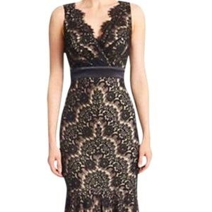 Betsy & Adam Black Lace Gown